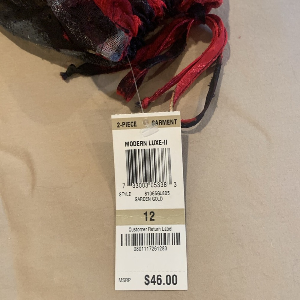 NWT - Style & Co. 2-Piece Red and Black Floral Blouse Size 12 - Picture 11 of 14